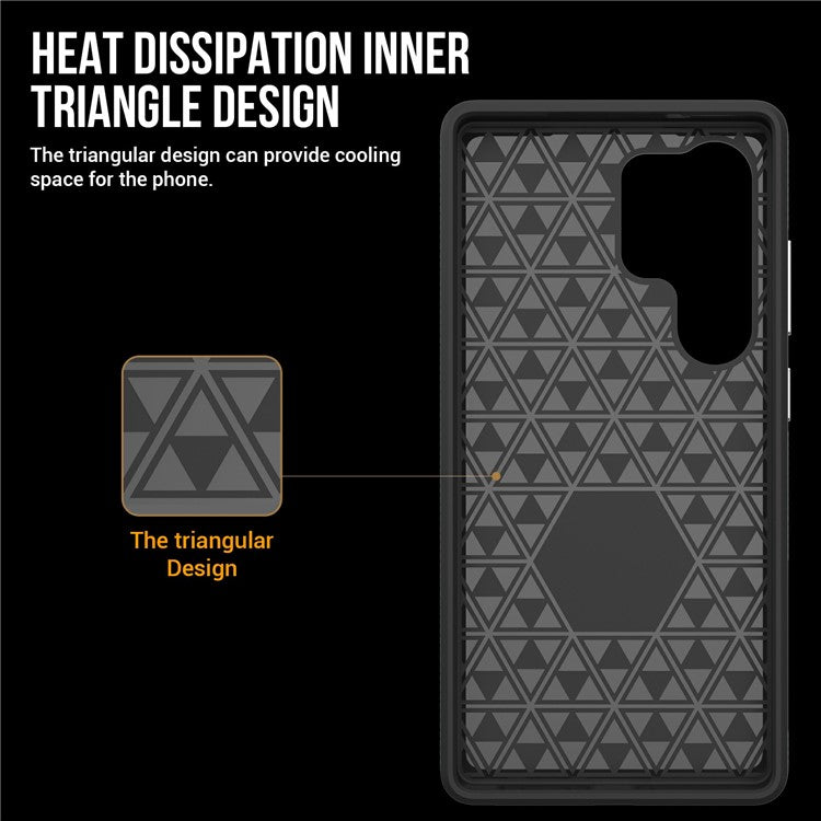 For Samsung Galaxy S25 Ultra Case TPU+PC Four Corner Anti-Drop Phone Cover - Black