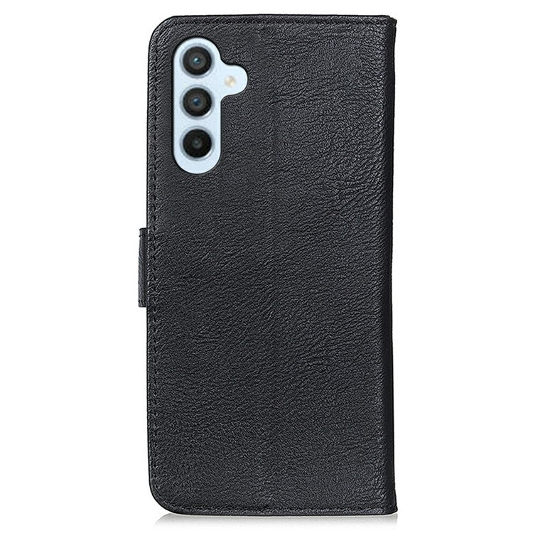 KHAZNEH For Samsung Galaxy A36 5G Wallet Case Cowhide Texture Leather Flip Phone Cover - Black