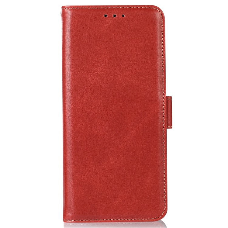 For Google Pixel 9a Case RFID Blocking Genuine Cow Leather Wallet Phone Cover - Red