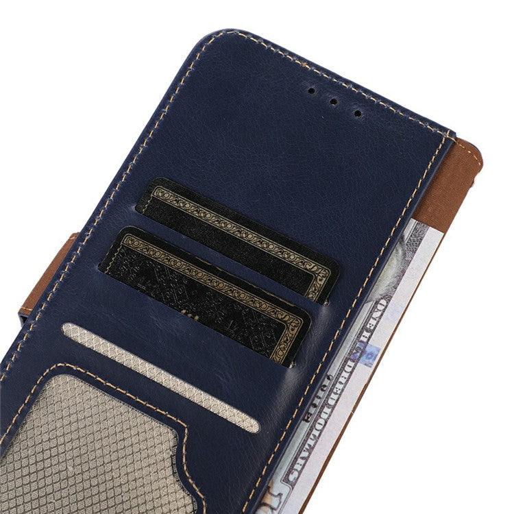 For Google Pixel 9a Case RFID Blocking Genuine Cow Leather Wallet Phone Cover - Blue