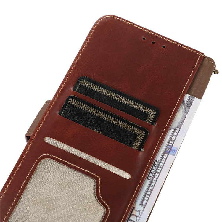 For Google Pixel 9a Case RFID Blocking Genuine Cow Leather Wallet Phone Cover - Brown