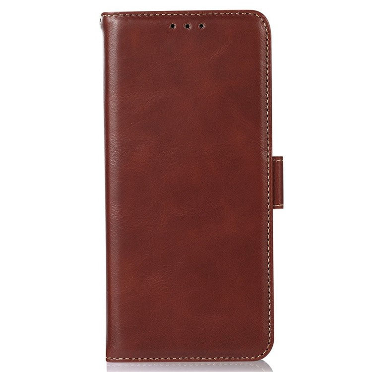 For Google Pixel 9a Case RFID Blocking Genuine Cow Leather Wallet Phone Cover - Brown