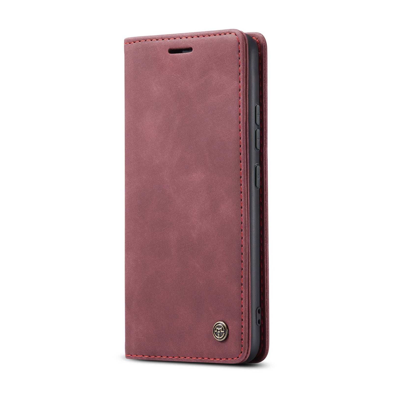 For Xiaomi Redmi Note 14 5G Case CASEME 013 Series Card Holder Stand Leather Phone Cover - Red