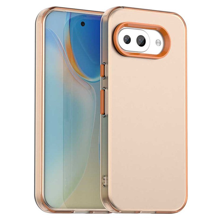 For Google Pixel 9a Case PC+TPU+PET Matte Anti-Drop Phone Back Cover - Orange