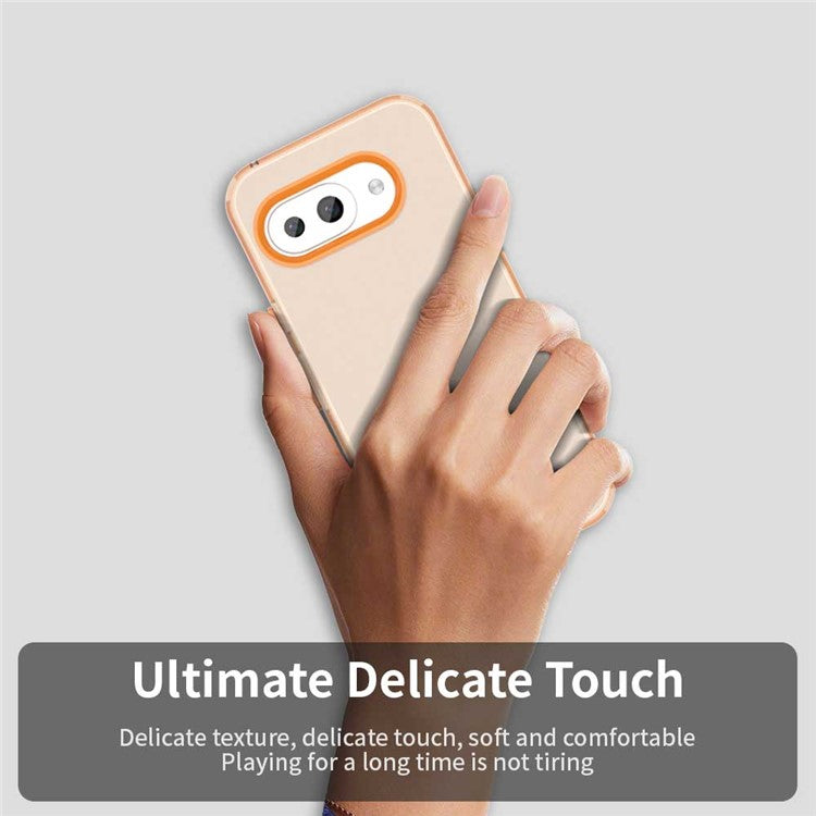 For Google Pixel 9a Case PC+TPU+PET Matte Anti-Drop Phone Back Cover - Orange