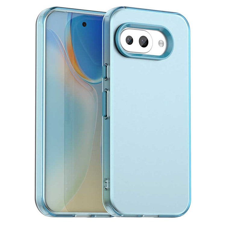 For Google Pixel 9a Case PC+TPU+PET Matte Anti-Drop Phone Back Cover - Blue