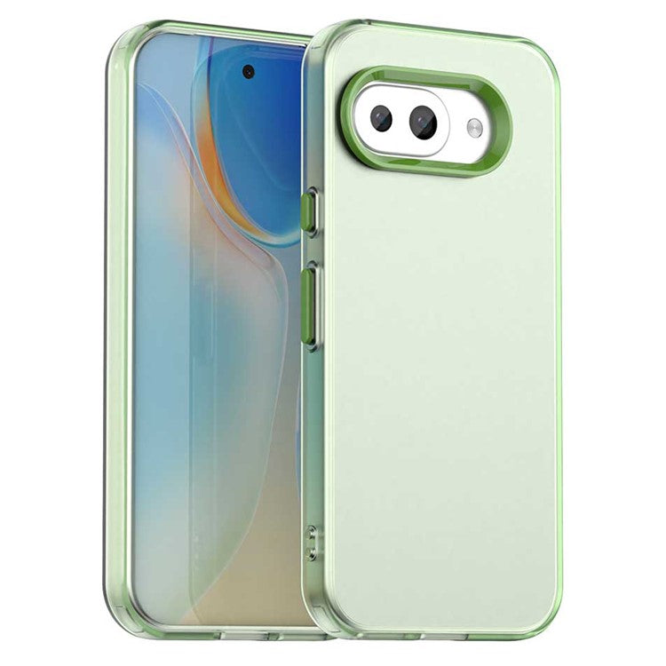 For Google Pixel 9a Case PC+TPU+PET Matte Anti-Drop Phone Back Cover - Green