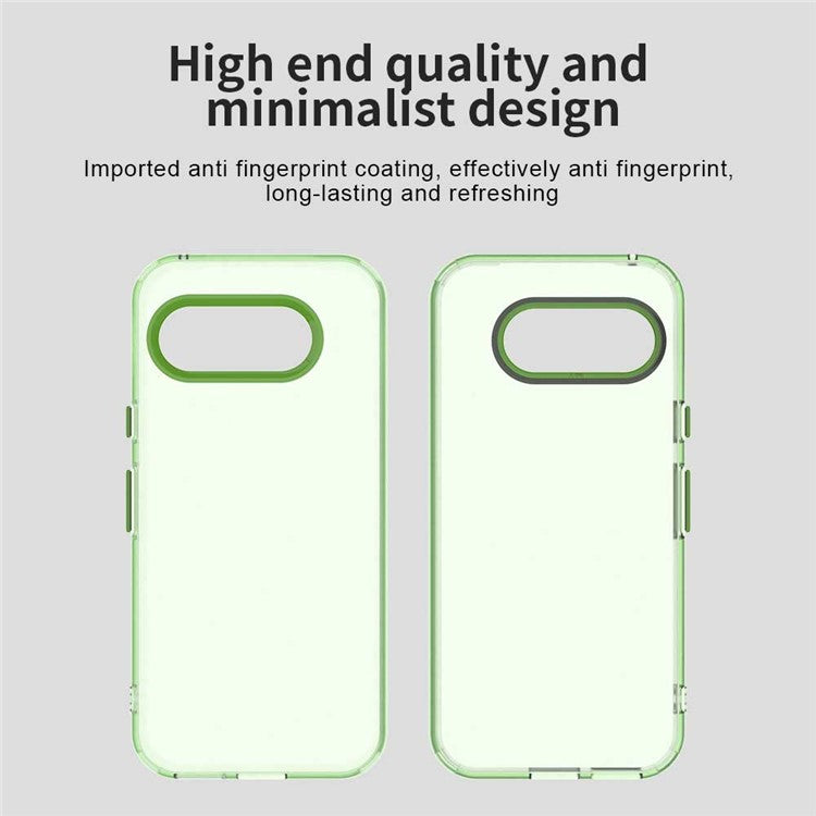 For Google Pixel 9a Case PC+TPU+PET Matte Anti-Drop Phone Back Cover - Green