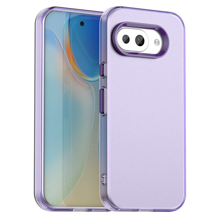 For Google Pixel 9a Case PC+TPU+PET Matte Anti-Drop Phone Back Cover - Purple