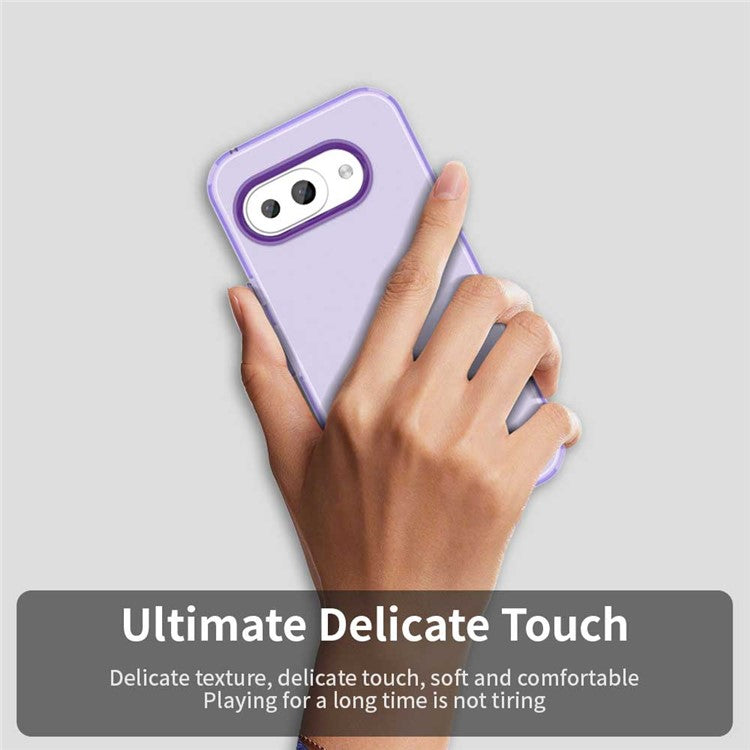 For Google Pixel 9a Case PC+TPU+PET Matte Anti-Drop Phone Back Cover - Purple