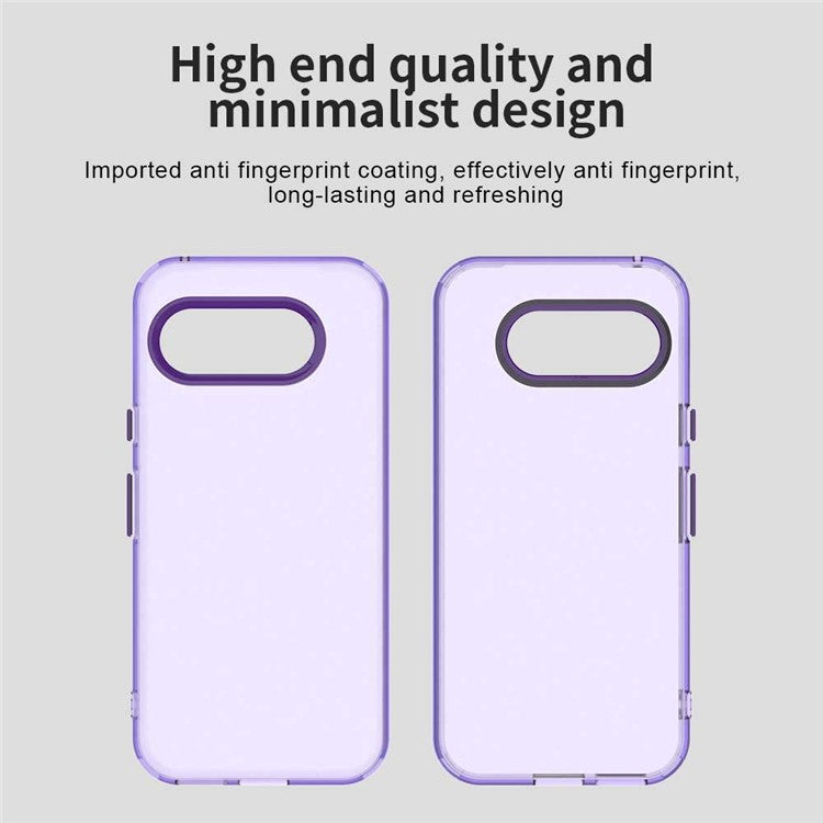 For Google Pixel 9a Case PC+TPU+PET Matte Anti-Drop Phone Back Cover - Purple