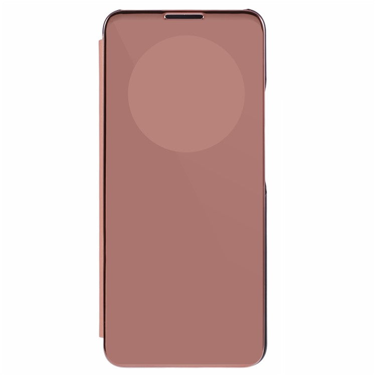 Leather Case for Xiaomi Poco C75 4G / Redmi 14R 5G / 14C 4G View Window Stand Flip Phone Cover - Rose Gold