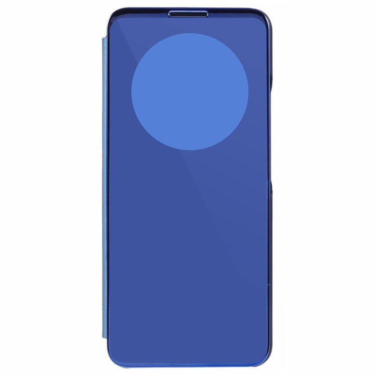 Leather Case for Xiaomi Poco C75 4G / Redmi 14R 5G / 14C 4G View Window Stand Flip Phone Cover - Blue