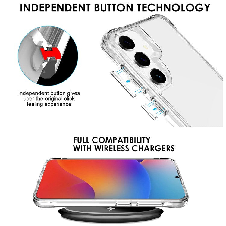 For Samsung Galaxy S25 Case PC+TPU Dropproof Transparent Phone Cover