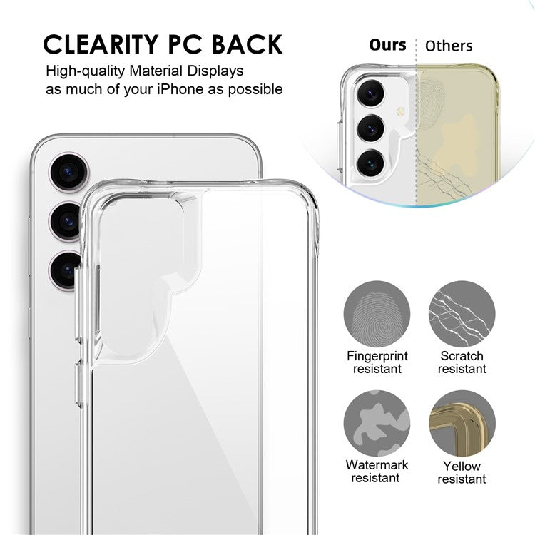 For Samsung Galaxy S25 Case PC+TPU Dropproof Transparent Phone Cover