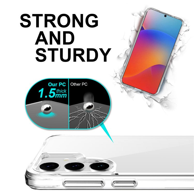 For Samsung Galaxy S25 Case PC+TPU Dropproof Transparent Phone Cover