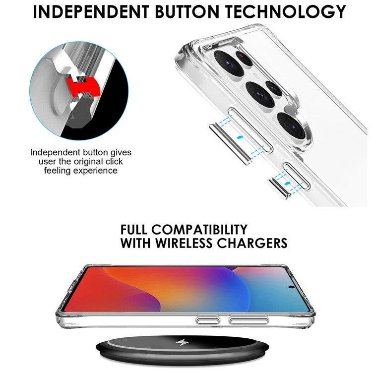 For Samsung Galaxy S25 Ultra Case PC+TPU Dropproof Transparent Phone Cover