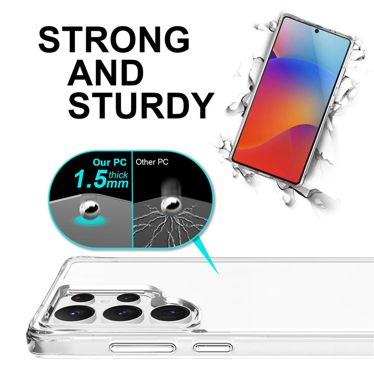 For Samsung Galaxy S25 Ultra Case PC+TPU Dropproof Transparent Phone Cover