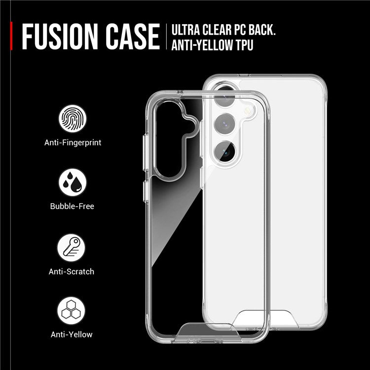 For Samsung Galaxy S25 Case TPU Frame Clear PC Back Phone Cover