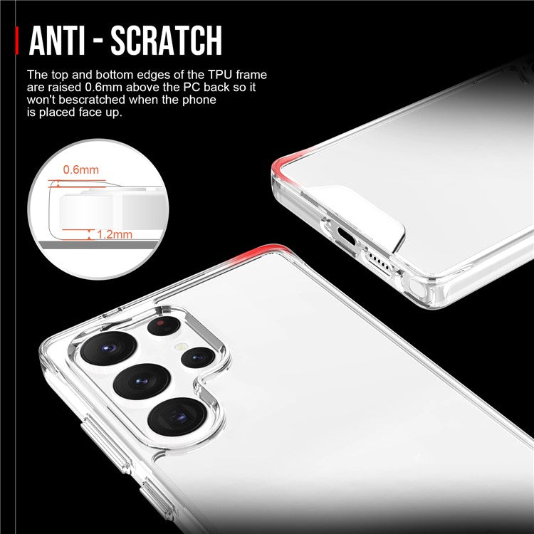 For Samsung Galaxy S25 Ultra Case TPU Frame Clear PC Back Phone Cover