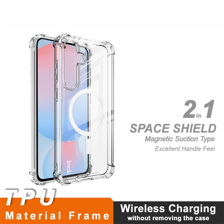 IMAK For Samsung Galaxy S24 FE Clear Case Compatible with MagSafe Shockproof PC+TPU Phone Cover