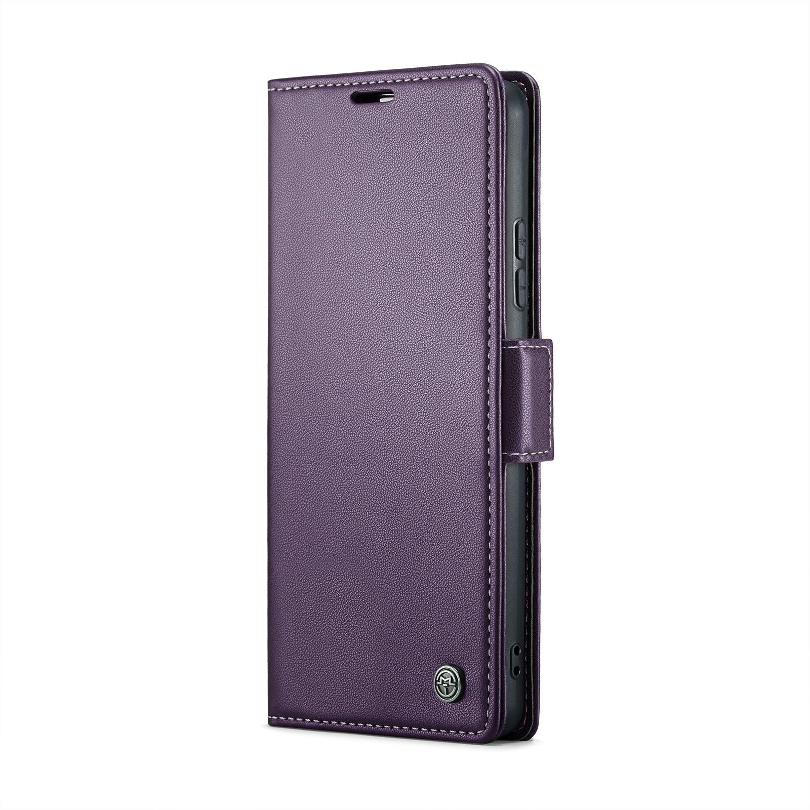 For Xiaomi Redmi Note 14 5G Case CASEME 023 Series RFID Blocking Leather Wallet Stand Phone Cover - Purple