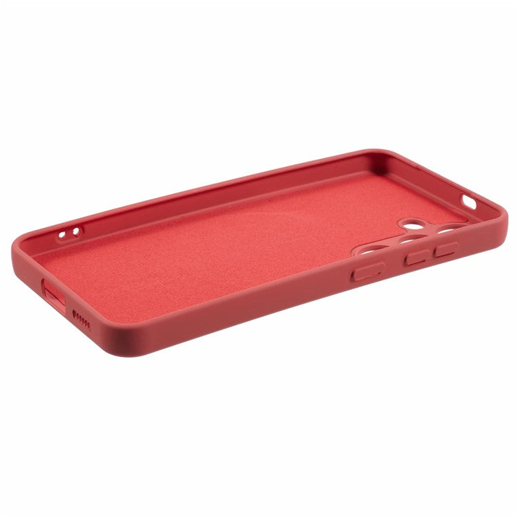 For Samsung Galaxy S25 Case Compatible with MagSafe Shockproof TPU Phone Cover - Camellia Red