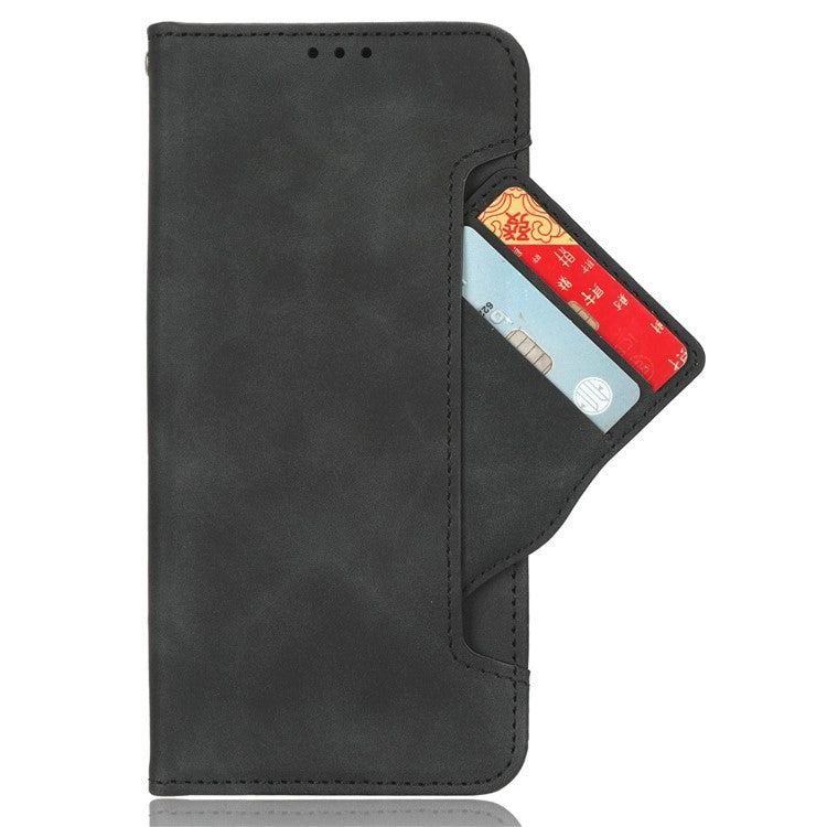 For vivo Y19s 4G Leather Case Phone Wallet Cover with Multiple Card Slots - Black