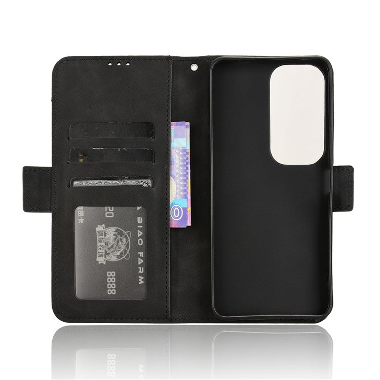 For vivo Y19s 4G Leather Case Phone Wallet Cover with Multiple Card Slots - Black