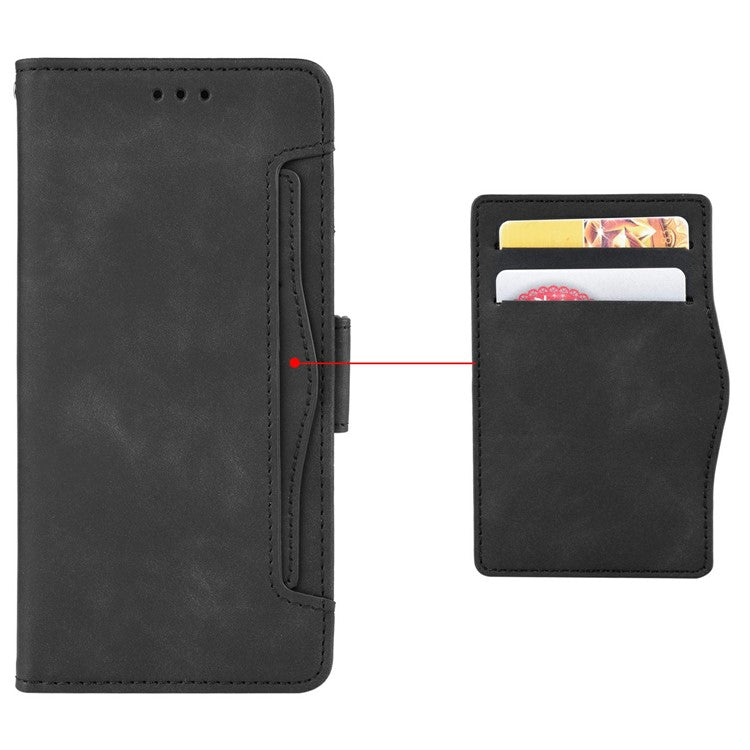 For vivo Y19s 4G Leather Case Phone Wallet Cover with Multiple Card Slots - Black