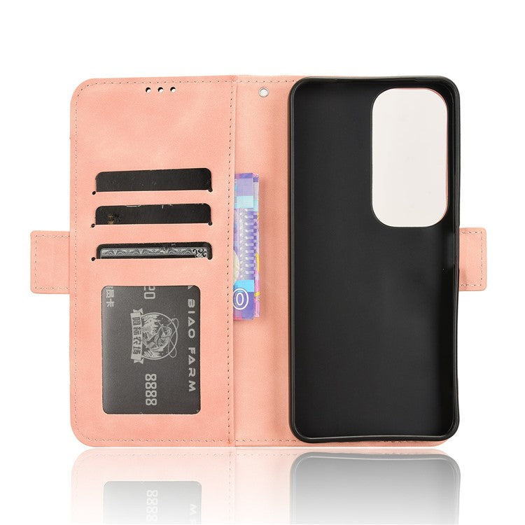 For vivo Y19s 4G Leather Case Phone Wallet Cover with Multiple Card Slots - Pink