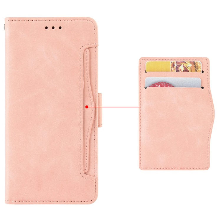 For vivo Y19s 4G Leather Case Phone Wallet Cover with Multiple Card Slots - Pink