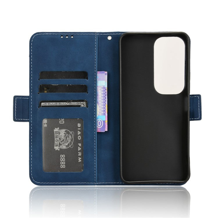 For vivo Y19s 4G Leather Case Phone Wallet Cover with Multiple Card Slots - Blue