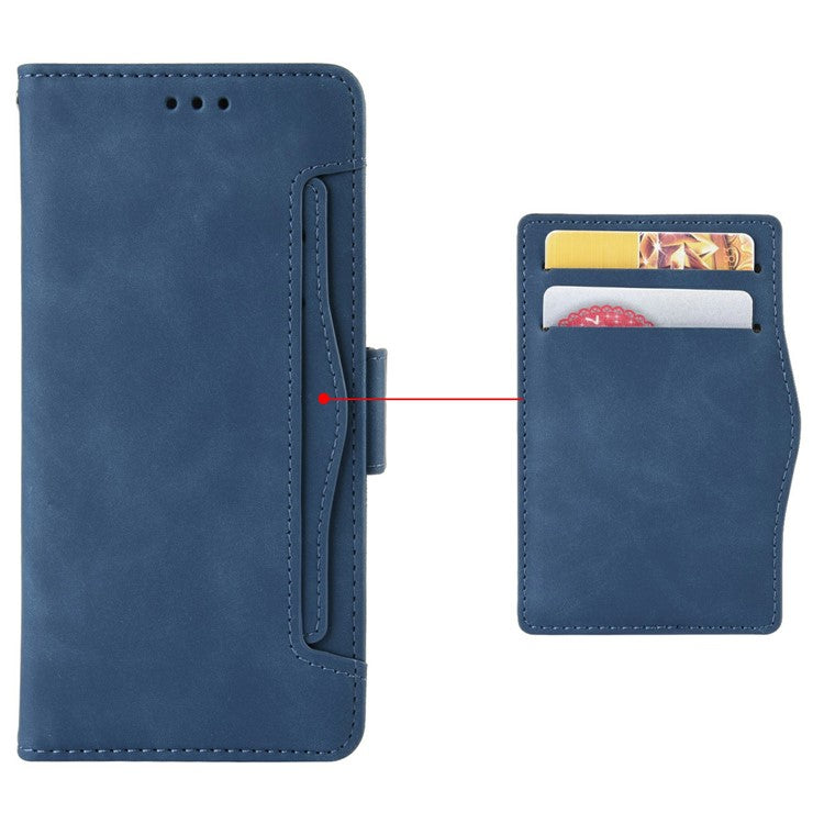 For vivo Y19s 4G Leather Case Phone Wallet Cover with Multiple Card Slots - Blue