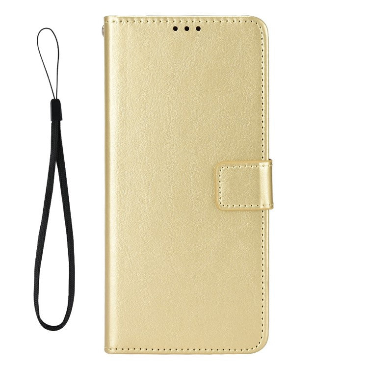 For vivo Y19s 4G Case Crazy Horse Texture PU Leather Phone Wallet Cover - Gold