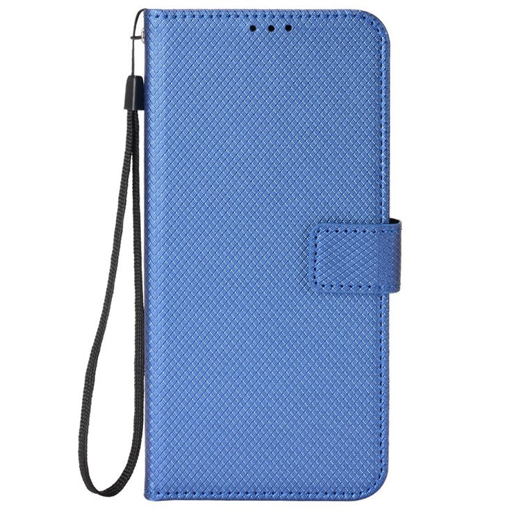 For vivo Y19s 4G Case PU Leather Diamond Texture Wallet Phone Cover - Blue