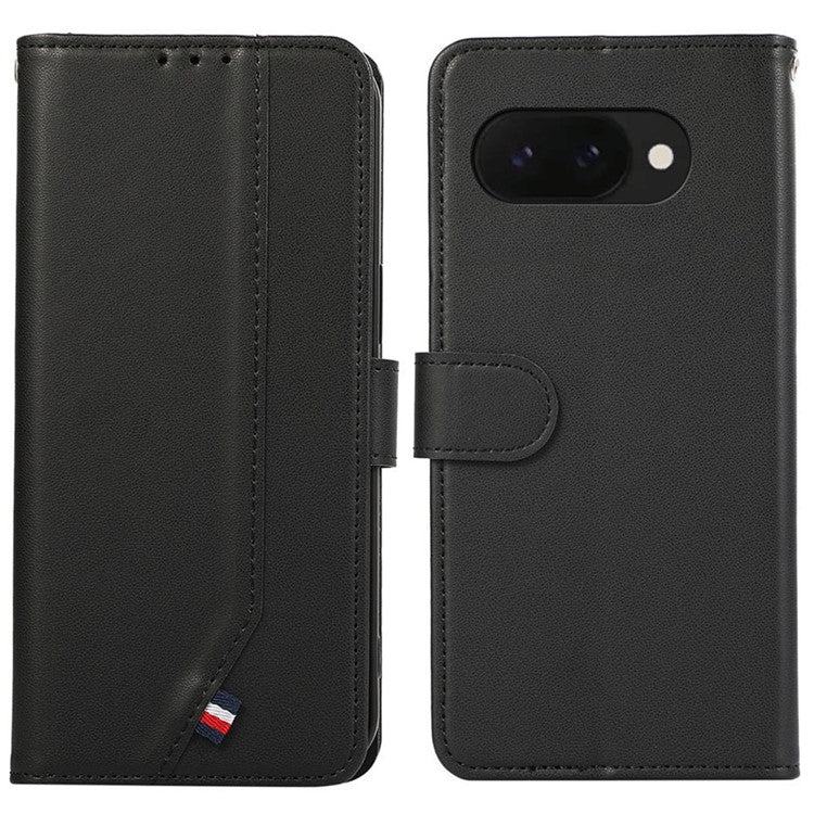 For Google Pixel 9a Case RFID Blocking Flip Leather Phone Cover - Black