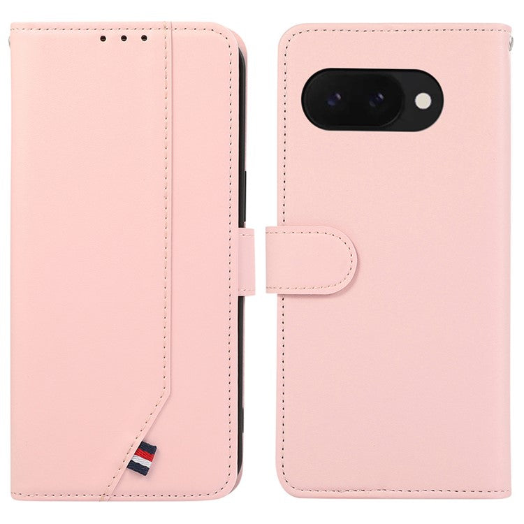 For Google Pixel 9a Case RFID Blocking Flip Leather Phone Cover - Pink