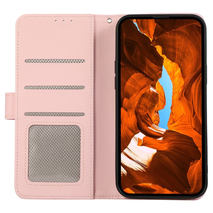 For Google Pixel 9a Case RFID Blocking Flip Leather Phone Cover - Pink