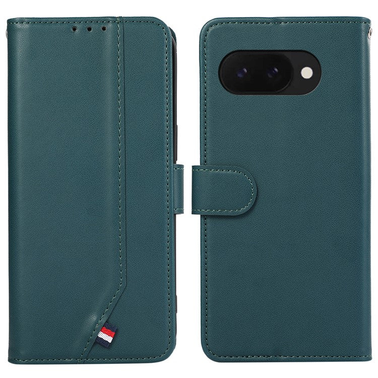 For Google Pixel 9a Case RFID Blocking Flip Leather Phone Cover - Green