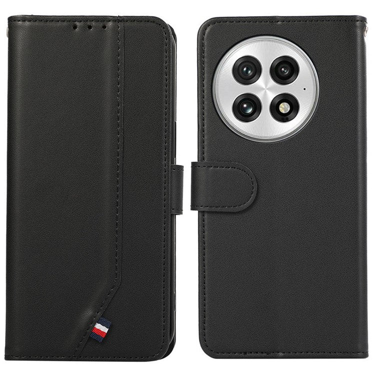 For OnePlus 13 Case RFID Blocking Flip Leather Phone Cover - Black