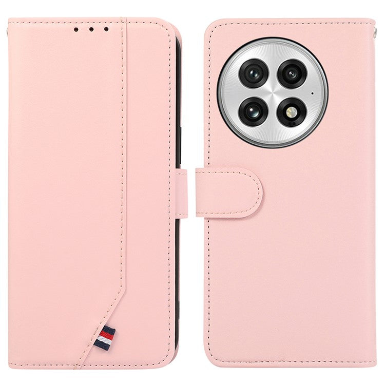 For OnePlus 13 Case RFID Blocking Flip Leather Phone Cover - Pink