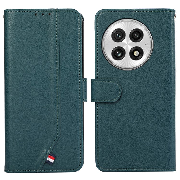 For OnePlus 13 Case RFID Blocking Flip Leather Phone Cover - Green