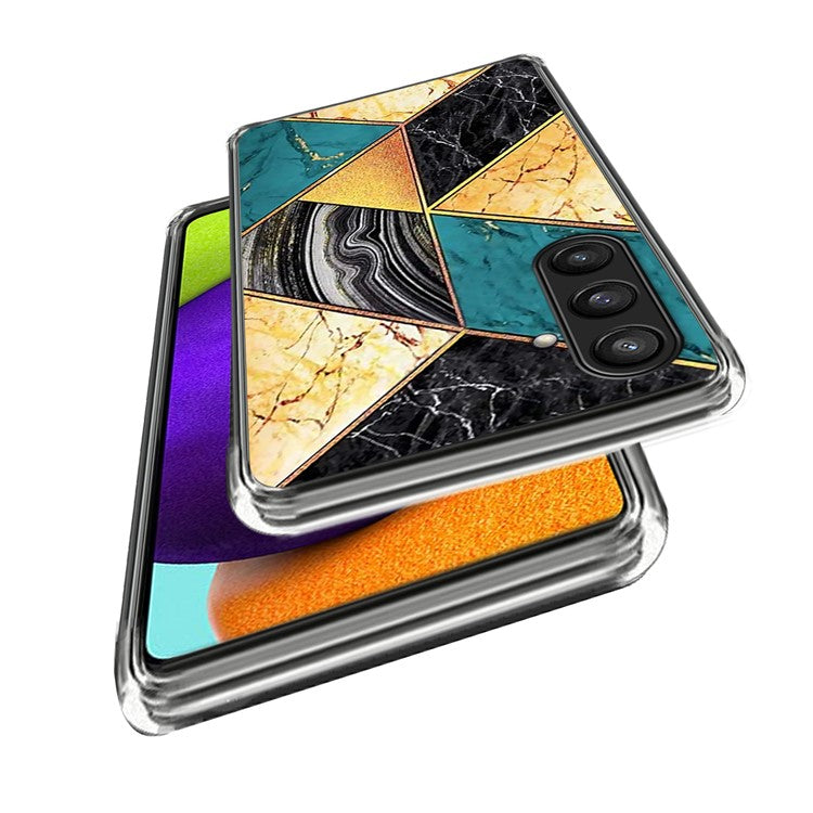 For Samsung Galaxy S25 Case Pattern Printing TPU Phone Back Cover - Splicing Marble