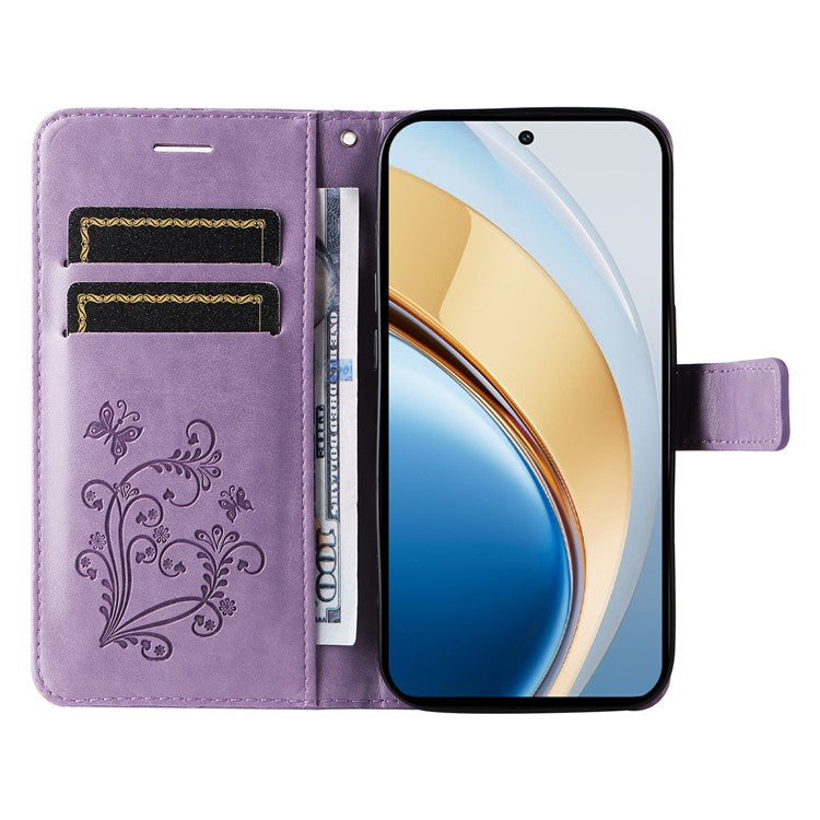 For vivo V40 Lite (Indonesia) 5G / V40 Lite (Indonesia) 4G Case Butterfly Leather Phone Cover - Light Purple