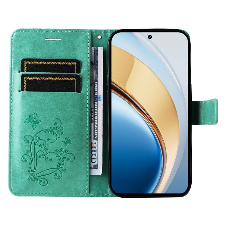 For vivo V40 Lite (Indonesia) 5G / V40 Lite (Indonesia) 4G Case Butterfly Leather Phone Cover - Green