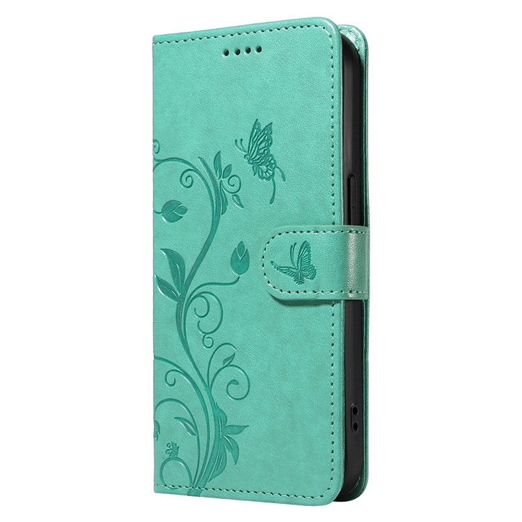 For vivo V40 Lite (Indonesia) 5G / V40 Lite (Indonesia) 4G Case Flower Pattern PU Leather Wallet Phone Cover - Green