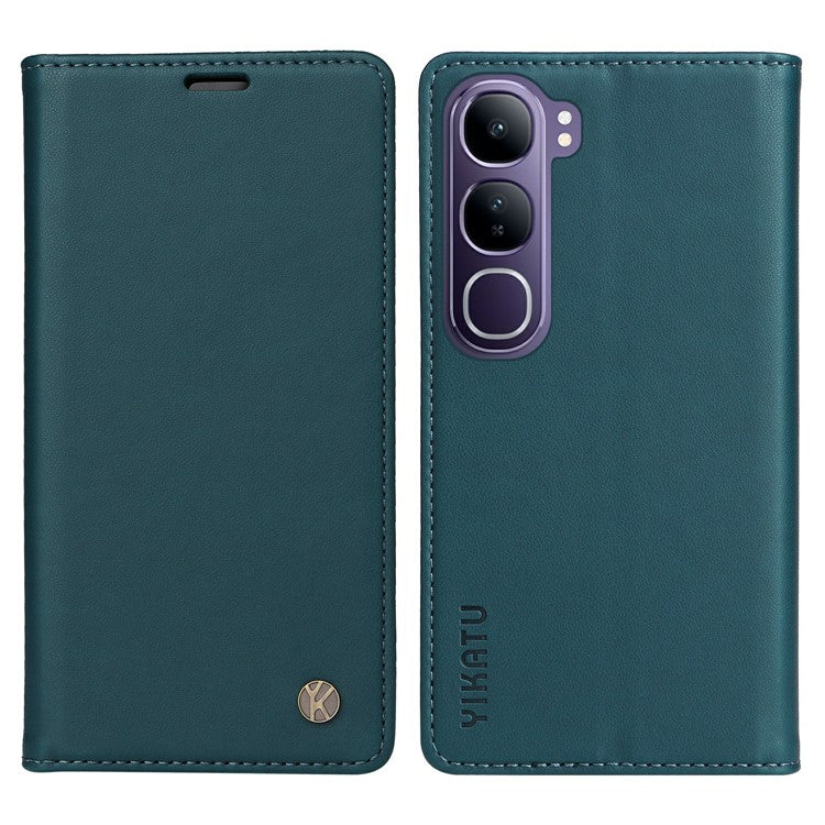 YIKATU YK-001 For vivo V40 Lite (Indonesia) 5G / V40 Lite (Indonesia) 4G	 Stand Case Leather Phone Cover - Green