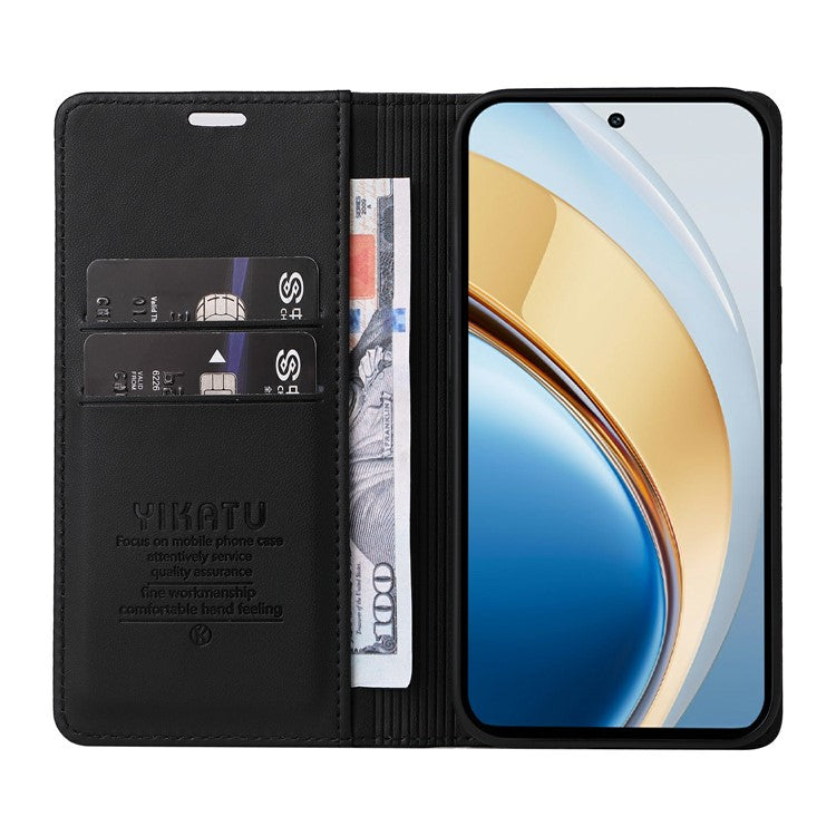 YIKATU YK-001 For vivo V40 Lite (Indonesia) 5G / V40 Lite (Indonesia) 4G	 Stand Case Leather Phone Cover - Black