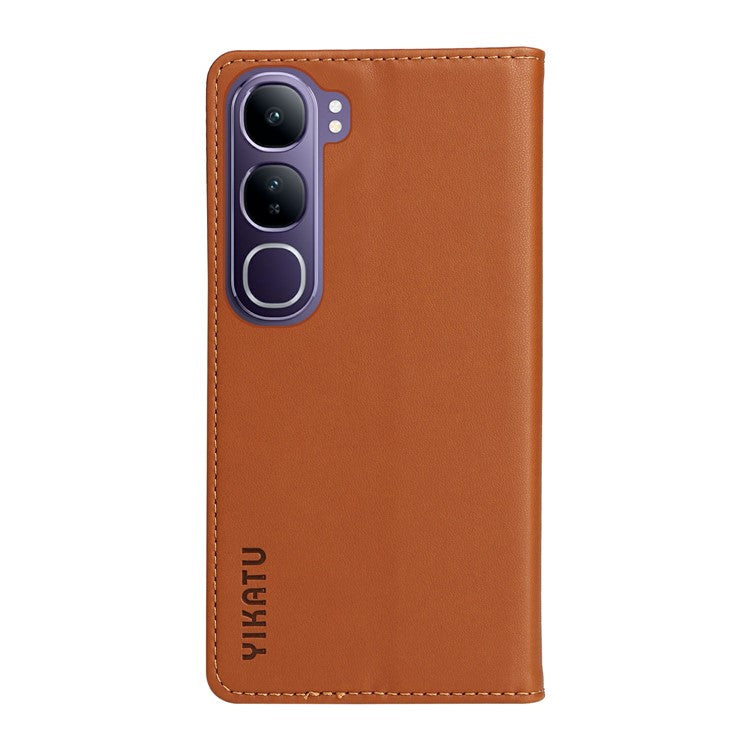 YIKATU YK-001 For vivo V40 Lite (Indonesia) 5G / V40 Lite (Indonesia) 4G	 Stand Case Leather Phone Cover - Brown